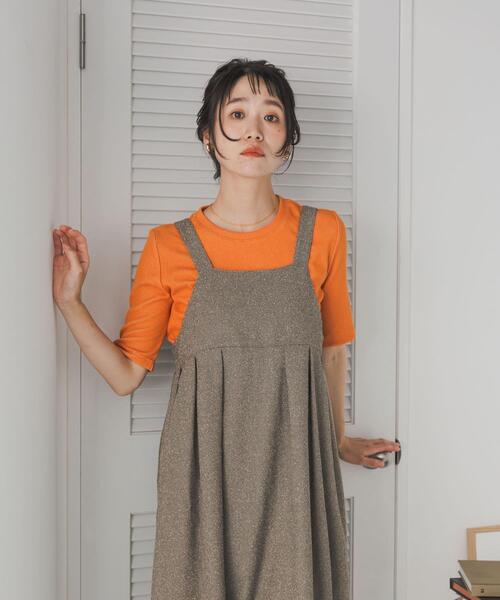 URBAN RESEARCH DOORS(アーバンリサーチドアーズ)の「配色リブ5分袖プルオーバー(Tシャツ/カットソー・レディース・オレンジ/グレー系その他/ブラック・MEDIUM)」の15枚目の写真