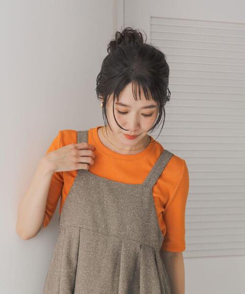 URBAN RESEARCH DOORS(アーバンリサーチドアーズ)の「配色リブ5分袖プルオーバー(Tシャツ/カットソー・レディース・オレンジ/グレー系その他/ブラック・MEDIUM)」の20枚目の写真