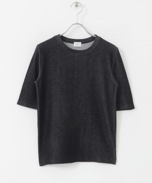 URBAN RESEARCH DOORS(アーバンリサーチドアーズ)の「配色リブ5分袖プルオーバー(Tシャツ/カットソー・レディース・オレンジ/グレー系その他/ブラック・MEDIUM)」の13枚目の写真