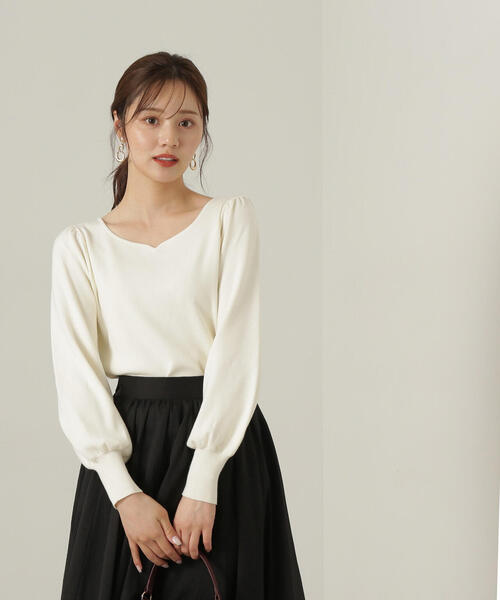 PROPORTION BODY DRESSING(プロポーションボディドレッシング)の「ハートカット総針ニット / 1214270903(ニット/セーター・レディース・ブラック/ホワイト系その他/ピンク・SMALL/MEDIUM)」の2枚目の写真
