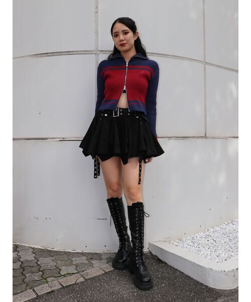 jouetie(ジュエティ)の「ラインハイネックジップニットカーディガン(ニット/セーター・レディース・ブラック/ネイビー/グレー・MEDIUM)」の8枚目の写真