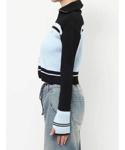 jouetie(ジュエティ)の「ラインハイネックジップニットカーディガン(ニット/セーター・レディース・ブラック/ネイビー/グレー・MEDIUM)」の10枚目の写真