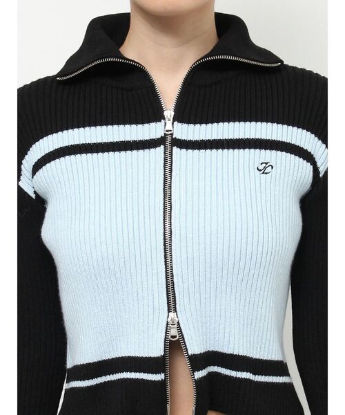 jouetie(ジュエティ)の「ラインハイネックジップニットカーディガン(ニット/セーター・レディース・ブラック/ネイビー/グレー・MEDIUM)」の12枚目の写真