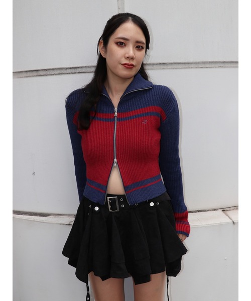 jouetie(ジュエティ)の「ラインハイネックジップニットカーディガン(ニット/セーター・レディース・ブラック/ネイビー/グレー・MEDIUM)」の21枚目の写真