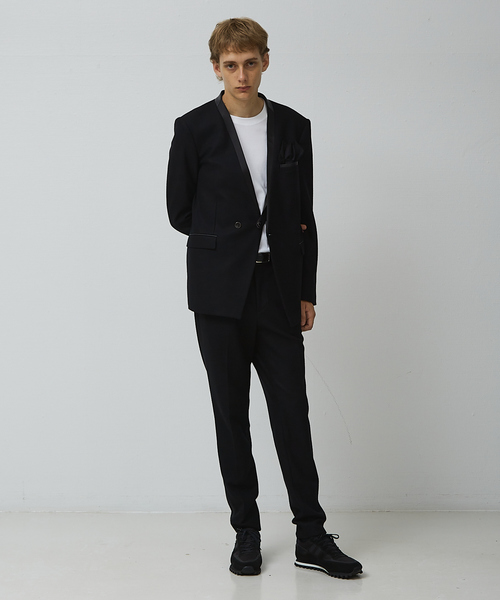 5351 POUR LES HOMMES(ゴーサンゴーイチプールオム)の「【Director's Line】セットアップ対応 ノーカラー セミダブル ジャケット(ノーカラージャケット・メンズ・ブラック・44/46/48/50)」の2枚目の写真