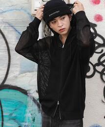 WEGO | WEGO/【24年秋冬新作】メッシュニットZIPパーカー(カーディガン/ボレロ)