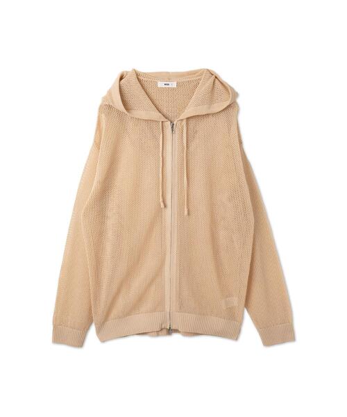 WEGO(ウィゴー)の「WEGO/メッシュニットZIPパーカー(カーディガン/ボレロ・メンズ・アイボリー/ブラック・MEDIUM/LARGE)」の8枚目の写真