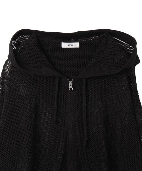 WEGO(ウィゴー)の「WEGO/メッシュニットZIPパーカー(カーディガン/ボレロ・メンズ・アイボリー/ブラック・MEDIUM/LARGE)」の5枚目の写真