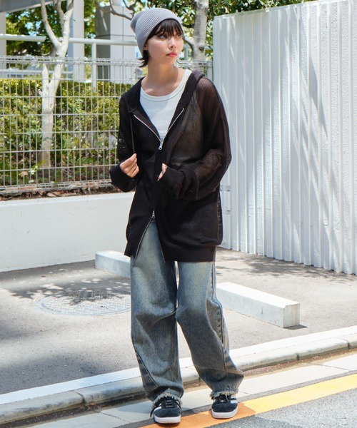 WEGO(ウィゴー)の「WEGO/メッシュニットZIPパーカー(カーディガン/ボレロ・メンズ・アイボリー/ブラック・MEDIUM/LARGE)」の22枚目の写真