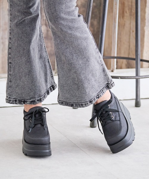 attagirl(アタガール)の「厚底レースアップスニーカー(スニーカー・レディース・ブラック/ブラック系その他/ホワイト・S/M/L/LL)」の20枚目の写真