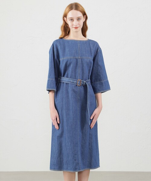 ARGUE コットンリネン デニムワンピース（セール】コットンリネン  