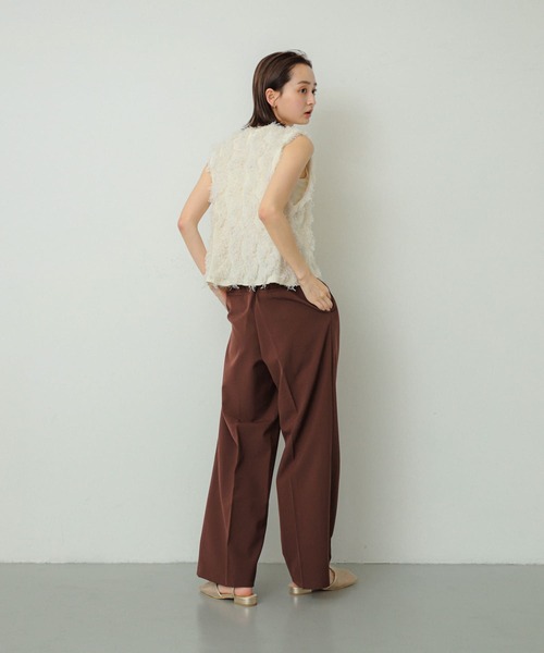 SENSE OF PLACE by URBAN RESEARCH(センスオブプレイスバイアーバンリサーチ)の「テープヤーンフリンジベスト(ベスト・レディース・ブラック/アイボリー・ONE)」の8枚目の写真