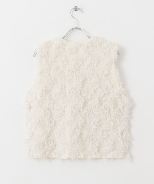 SENSE OF PLACE by URBAN RESEARCH(センスオブプレイスバイアーバンリサーチ)の「テープヤーンフリンジベスト(ベスト・レディース・ブラック/アイボリー・ONE)」の16枚目の写真