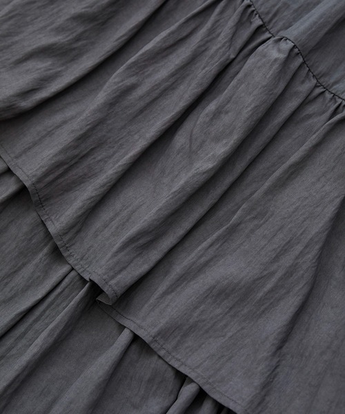 VIS（ビス）の「【洗える】アシメ段々ティアードスカート（スカート・レディース・チャコールグレー/ベージュ系その他・FREE）」の5枚目の写真