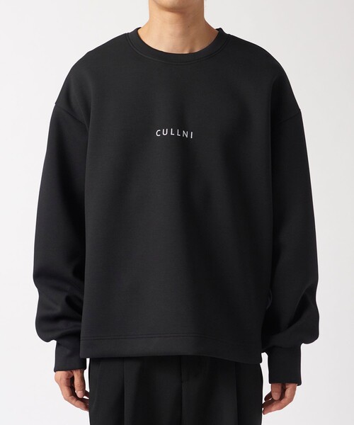 CULLNI STUDIOUS ロゴ スウェット 黒 CULLNI Logo Embroidery Double Knit Pullover(スウェット