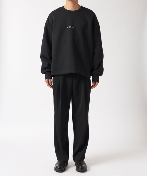 CULLNI STUDIOUS ロゴ スウェット 黒 CULLNI Logo Embroidery Double Knit Pullover(スウェット