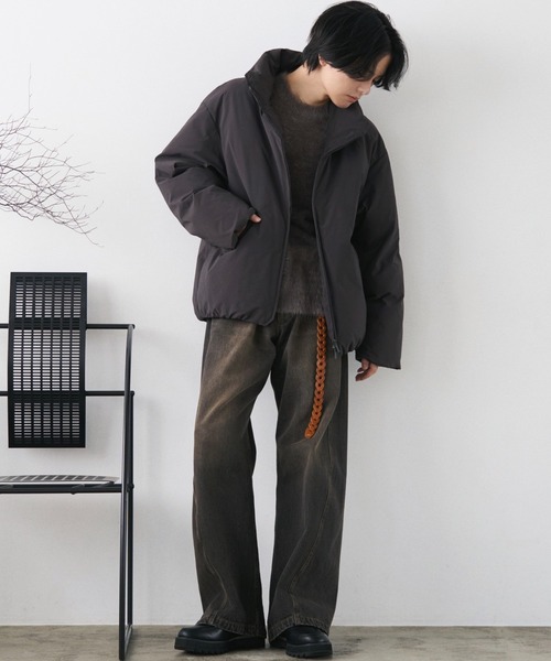 LIDNM リドム ニットブルゾン サイズM グレー セール】HALF ZIP AZE KNIT（ニット/セーター）｜WYM LIDNM