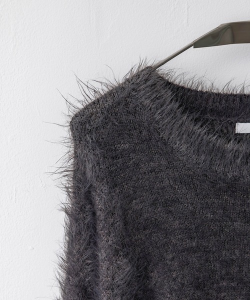 LIDNM リドム WOOL MOHAIR MELANGE STOLE Mohair - wool blended fabric ( WO 50% WM 30% PA 20%) Weight