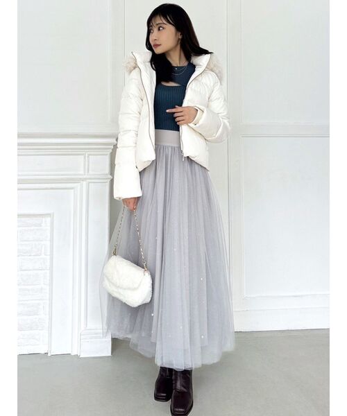 RESEXXY(リゼクシー)の「ショートダウンジャケット(ダウンジャケット/コート・レディース・ブラック/ベージュ/ホワイト・FREE)」の9枚目の写真