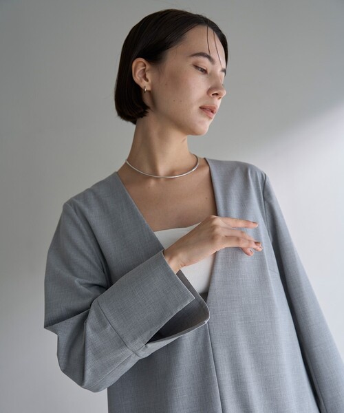 【セール】【洗える】ウールライク Vネックワンピース（ワンピース）｜UNFILO（アンフィーロ）