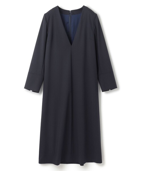 【セール】【洗える】ウールライク Vネックワンピース（ワンピース）｜UNFILO（アンフィーロ）