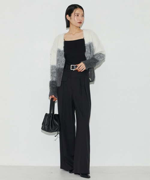 Firsthand（ファーストハンド）の「Firsthand/ファーストハンド リサイクルシャギーグラデーションZIPカーディガン / ジップカーデ（カーディガン/ボレロ・レディース・オフホワイト/サックスブルー/オレンジ・FREE）」の14枚目の写真