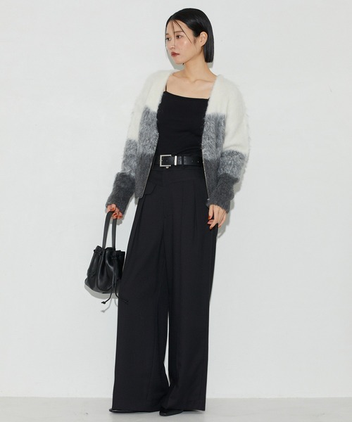 Firsthand（ファーストハンド）の「Firsthand/ファーストハンド リサイクルシャギーグラデーションZIPカーディガン / ジップカーデ（カーディガン/ボレロ・レディース・オフホワイト/サックスブルー/オレンジ・FREE）」の15枚目の写真