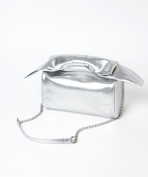 Heather（ヘザー）の「リボンミディBAG　202390（ハンドバッグ・レディース・シルバー/ブラック系/ブラック・ONE SIZE）」の21枚目の写真