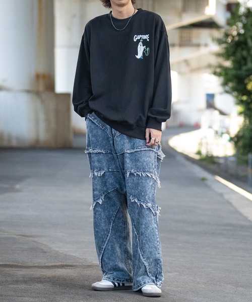 JOHN'S CLOSET(ジョンズクローゼット)の「【13】ラディエーションフリンジ ワイドバギー デニムパンツ(デニムパンツ・メンズ・ネイビー/ブラック・MEDIUM/LARGE)」の17枚目の写真