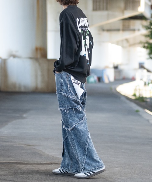 JOHN'S CLOSET(ジョンズクローゼット)の「【13】ラディエーションフリンジ ワイドバギー デニムパンツ(デニムパンツ・メンズ・ネイビー/ブラック・MEDIUM/LARGE)」の18枚目の写真