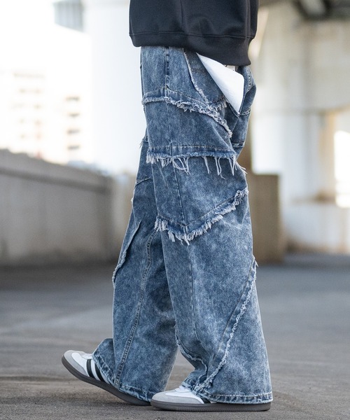 JOHN'S CLOSET(ジョンズクローゼット)の「【13】ラディエーションフリンジ ワイドバギー デニムパンツ(デニムパンツ・メンズ・ネイビー/ブラック・MEDIUM/LARGE)」の13枚目の写真
