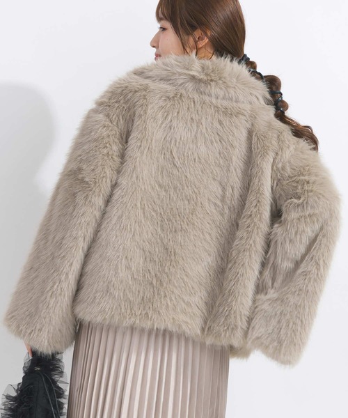 PICCIN(ピッチン)の「【WEB限定】フェイクファージャケット(その他アウター・レディース・グレイッシュベージュ/チャコールグレー・M)」の12枚目の写真