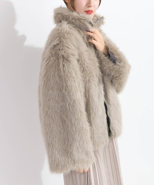 PICCIN(ピッチン)の「【WEB限定】フェイクファージャケット(その他アウター・レディース・グレイッシュベージュ/チャコールグレー・M)」の11枚目の写真