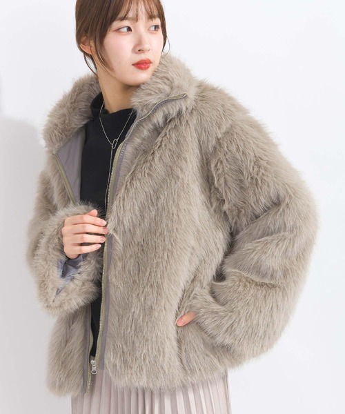 PICCIN(ピッチン)の「【WEB限定】フェイクファージャケット(その他アウター・レディース・グレイッシュベージュ/チャコールグレー・M)」の13枚目の写真