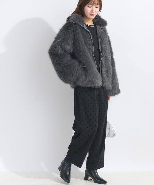 PICCIN(ピッチン)の「【WEB限定】フェイクファージャケット(その他アウター・レディース・グレイッシュベージュ/チャコールグレー・M)」の8枚目の写真