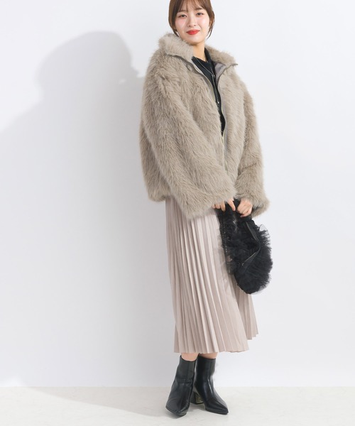 PICCIN(ピッチン)の「【WEB限定】フェイクファージャケット(その他アウター・レディース・グレイッシュベージュ/チャコールグレー・M)」の15枚目の写真