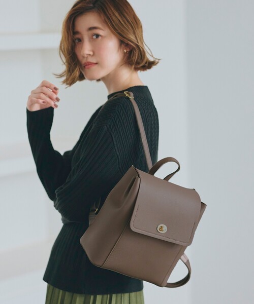 grove（グローブ）の「◆合成皮革中仕切りリュック（バックパック/リュック・レディース・ブラック/ベージュ系8/ライトグレー/ダークグレー・00）」の3枚目の写真