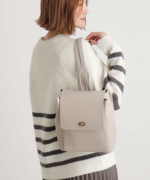 grove（グローブ）の「◆合成皮革中仕切りリュック（バックパック/リュック・レディース・ブラック/ベージュ系8/ライトグレー/ダークグレー・00）」の5枚目の写真