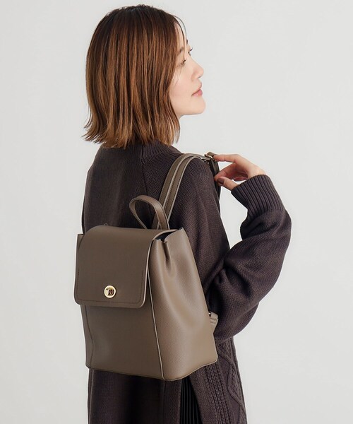 grove（グローブ）の「◆合成皮革中仕切りリュック（バックパック/リュック・レディース・ブラック/ベージュ系8/ライトグレー/ダークグレー・00）」の7枚目の写真