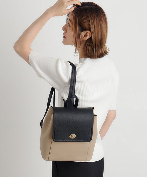 grove（グローブ）の「◆合成皮革中仕切りリュック（バックパック/リュック・レディース・ブラック/ベージュ系8/ライトグレー/ダークグレー・00）」の12枚目の写真