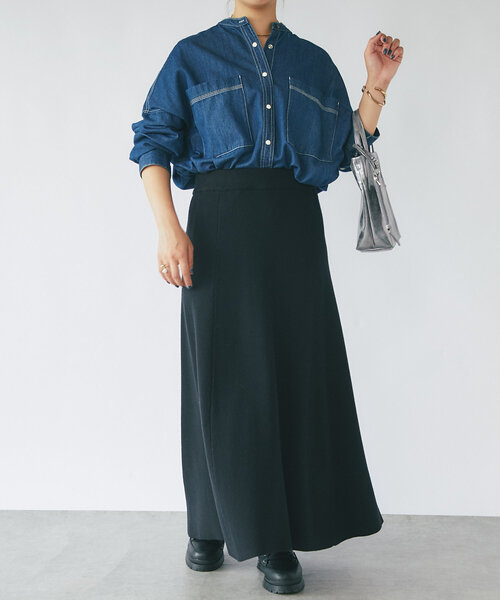 un dix cors（アンディコール）の「《高見え・あったかボトム》ニットマーメイドスカート（スカート・レディース・レッド/グレー/ブラック・FREE）」の9枚目の写真