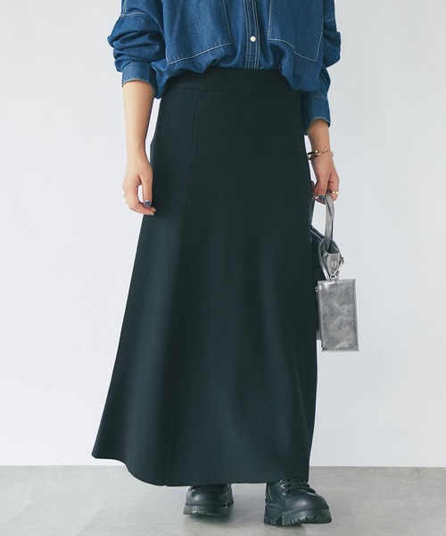 un dix cors（アンディコール）の「《高見え・あったかボトム》ニットマーメイドスカート（スカート・レディース・レッド/グレー/ブラック・FREE）」の2枚目の写真