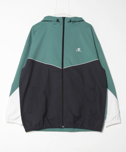 Champion（チャンピオン）の「チャンピオン  ZIP HOODED JACKET（ナイロンジャケット・メンズ・グリーン/ダークグレー・LL/M/L）」の2枚目の写真