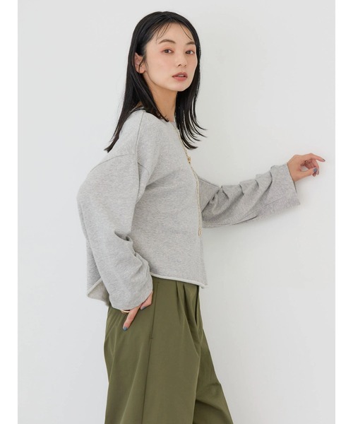 AMERICAN HOLIC(アメリカンホリック)の「ミニ裏毛タックスリーブショートプルオーバー2(Tシャツ/カットソー・レディース・グレー系その他・M/L)」の2枚目の写真