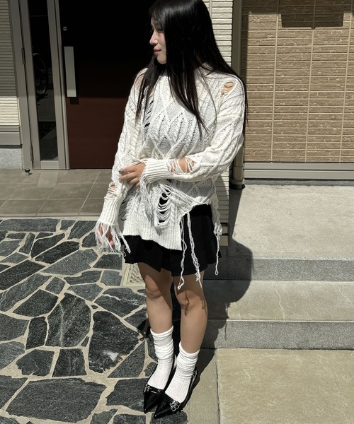 madrepadre（マドレパドレ）の「グランジニットセーター（ニット/セーター・レディース・ホワイト・FREE）」の7枚目の写真