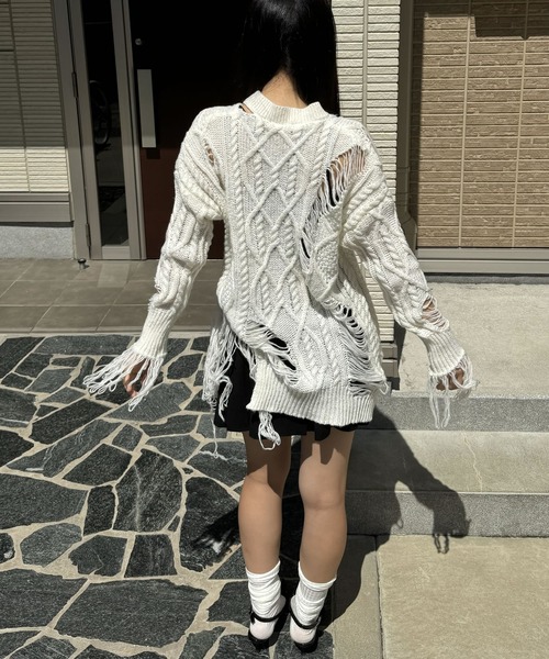 madrepadre（マドレパドレ）の「グランジニットセーター（ニット/セーター・レディース・ホワイト・FREE）」の8枚目の写真
