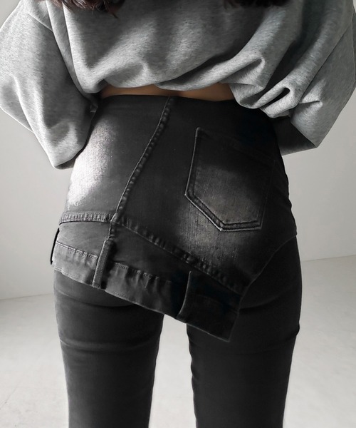 me+em select(ミームセレクト)の「※※【 2color / 4size 】レイヤードウエストヴィンテージフレアデニム /layered waist vintage flare denim(デニムパンツ・レディース・ブラック/ブルー・SMALL/MEDIUM/LARGE/X-LARGE)」の19枚目の写真