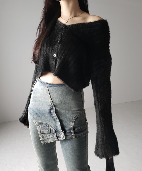 me+em select(ミームセレクト)の「※※【 2color / 4size 】レイヤードウエストヴィンテージフレアデニム /layered waist vintage flare denim(デニムパンツ・レディース・ブラック/ブルー・SMALL/MEDIUM/LARGE/X-LARGE)」の14枚目の写真