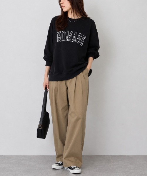 TRIANGLE PALETTE（トライアングルパレット）の「オーバーサイズ カレッジ風ロゴスウェット/トレーナー（スウェット・レディース・ネイビー/ホワイト/グレー/ブラック・FREE）」の18枚目の写真