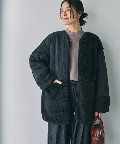 セール】ボアキルトパッチワークブルゾン（ブルゾン）｜coen（コーエン